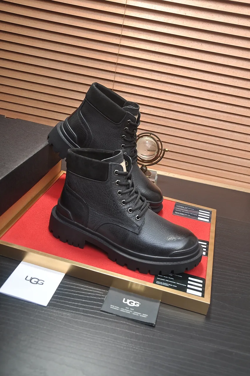 Men's shoes 💰640💶 [UGG] (full wool lining) top-end high-quality fur-in-one warm snow boots from Australia's warm luxury brand men's shoes, UGG-5877 official website synchronized, made of imported cowhide, carefully sewn...Imported rubber foam outsole (comfortable, soft, wear-resistant) The quality is really great...Exquisite workmanship, you can't put it down at first sight, available in sizes 39-44